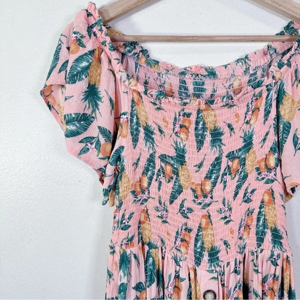 C&C California Womens Size Medium Floral Mock Summer Dress - Picture 6 of 14